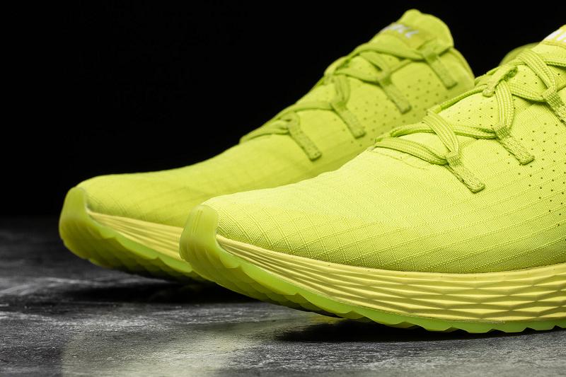 Light / Green Nobull Neon Lime Ripstop Runner Women's Running Shoes | CA X1797Y